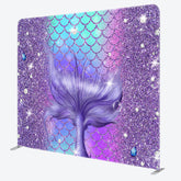 Lofaris Glitter Purple Mermaid Tail Square Tension Backdrop